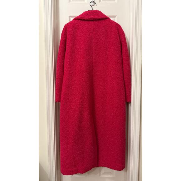 BCBGeneration Long Teddy Boucle Coat Women M Medium Hot Pink - Picture 2 of 8